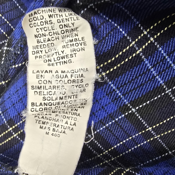 MY‎ MICHELLE Plaid Mini Skirt Blue Black Womens Size L Schoolgirl Academia - Picture 5 of 8